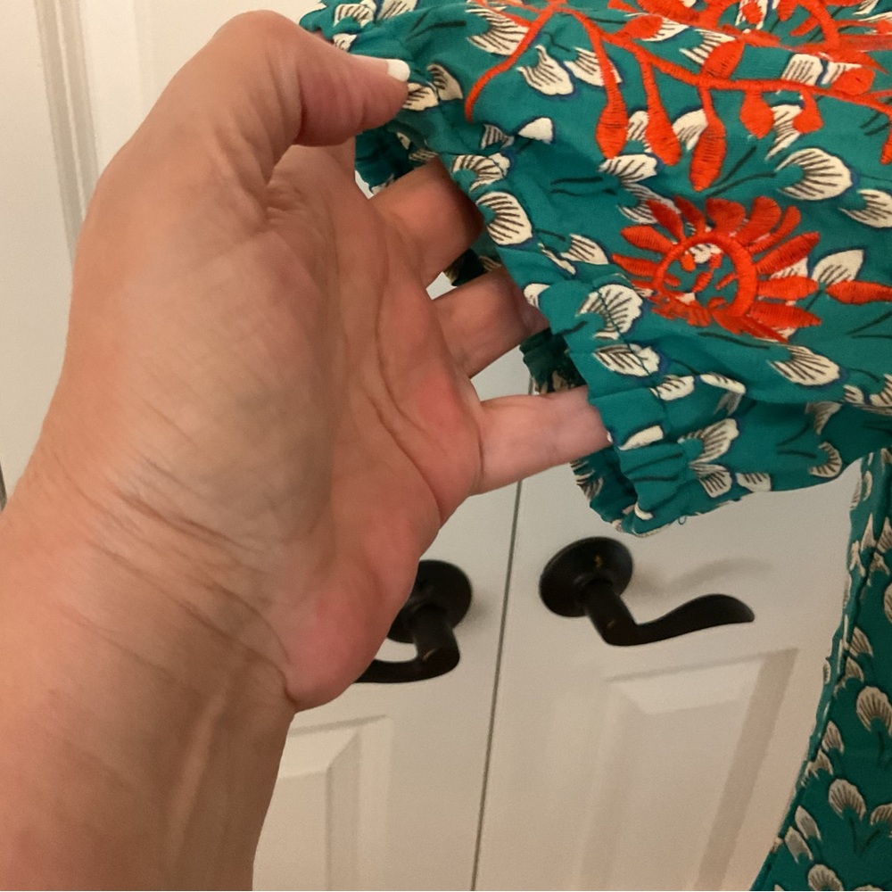 SHEIN Green Floral Blouse - Picture 7 of 15